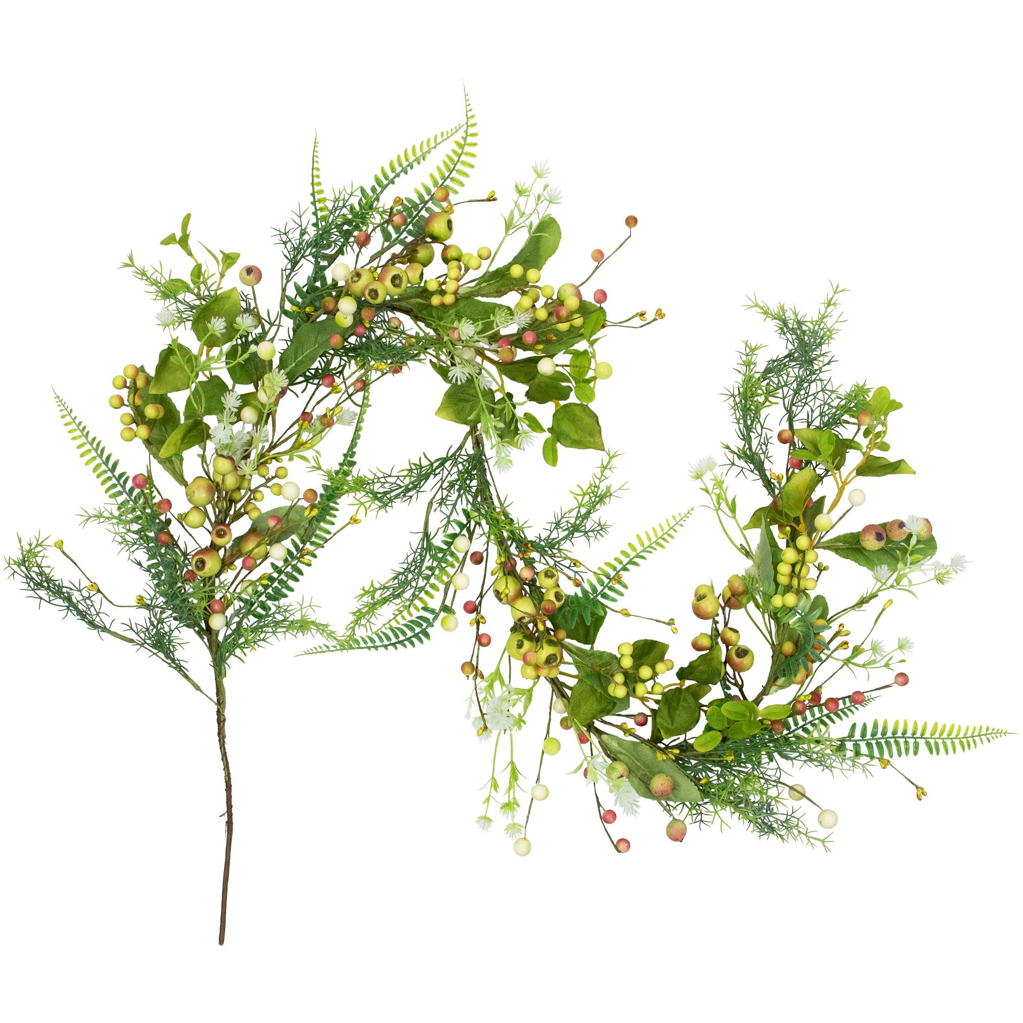 5ft. Berry & Crabapple Fern Foliage Spring Garland